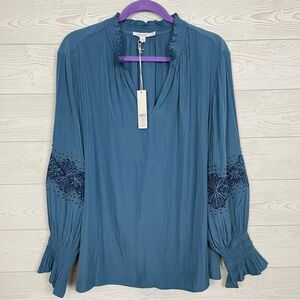Chico’s Long Sleeve Blue Echo Bohemian Blouse NWT Size 20 (4)